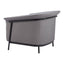 Sillón Ocasional para Recepción - ZUO BURRY - Gris Pizarra - Asiento y Respaldo Tapizados en Lino Sintético - 110116 - Zuo - NOGAL BEAT - Sillón Ocasional