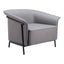 Sillón Ocasional para Recepción - ZUO BURRY - Gris Pizarra - Asiento y Respaldo Tapizados en Lino Sintético - 110116 - Zuo - NOGAL BEAT - Sillón Ocasional