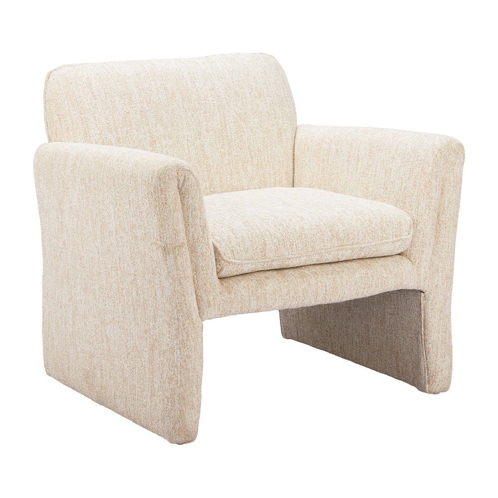 Sillón Ocasional para Recepción - ZUO DOBRA - Beige Avena - Asiento y Respaldo Tapizados en Tejido Texturizado - 110473 - Zuo - NOGAL BEAT - Sillón Ocasional