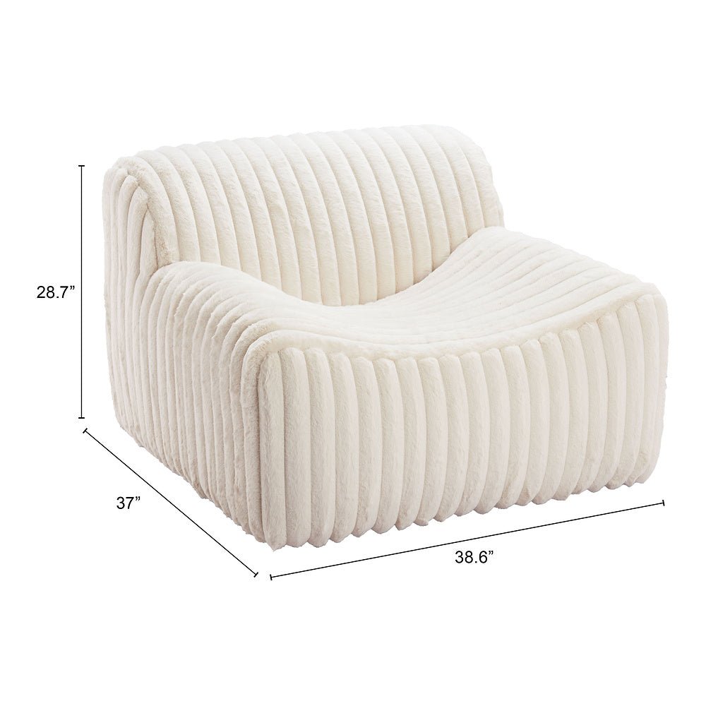 Sillón Ocasional para Recepción - ZUO OSTERBRO - Crema - Asiento y Respaldo Tapizados - 110278 - Zuo - NOGAL BEAT - Sillón Ocasional