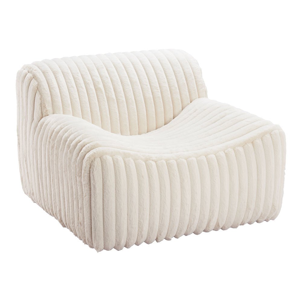 Sillón Ocasional para Recepción - ZUO OSTERBRO - Crema - Asiento y Respaldo Tapizados - 110278 - Zuo - NOGAL BEAT - Sillón Ocasional
