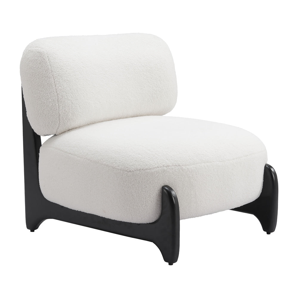 Sillón Ocasional para Sala de Espera - ZUO BOMBO - Blanco - Asiento y Respaldo Tapizados - 110268 - Zuo - NOGAL BEAT - Sillón Ocasional