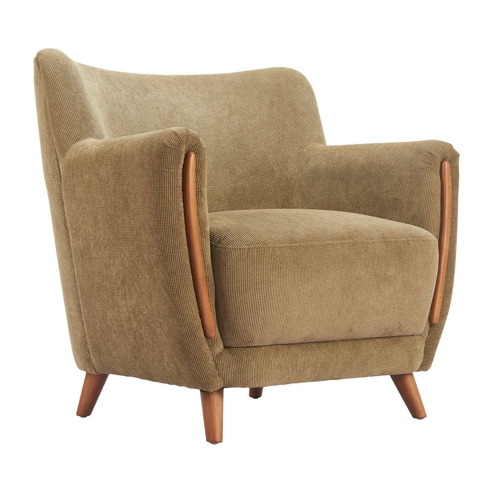 Sillón Ocasional para Sala de Espera - ZUO HAKO - Verde Olivo - Asiento y Respaldo Tapizados en Pana - 110470 - Zuo - NOGAL BEAT - Sillón Ocasional