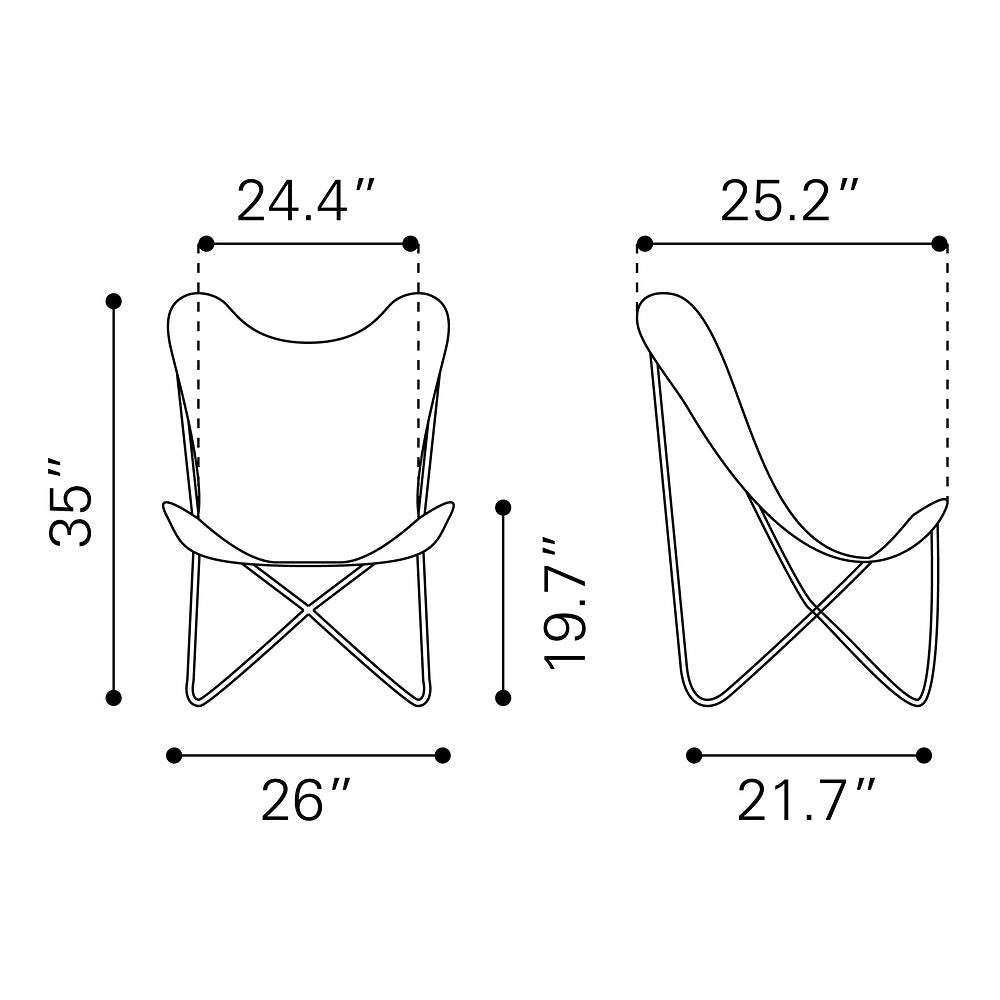 Sillón Ocasional para Sala de Espera - ZUO MARE - Multicolor - Asiento y Respaldo Tapizados en Tejido Texturizado - 109818 - Zuo - NOGAL BEAT - Sillón Ocasional