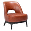 Sillón Ocasional para Sala de Espera - ZUO MISTLEY - Café - Asiento y Respaldo Tapizados en Piel Sintética - 110109 - Zuo - NOGAL BEAT - Sillón Ocasional