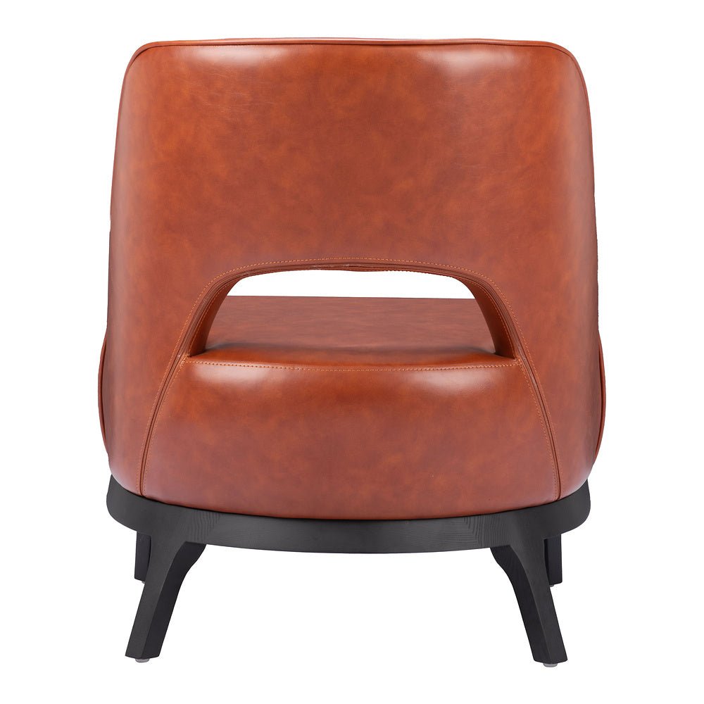 Sillón Ocasional para Sala de Espera - ZUO MISTLEY - Café - Asiento y Respaldo Tapizados en Piel Sintética - 110109 - Zuo - NOGAL BEAT - Sillón Ocasional
