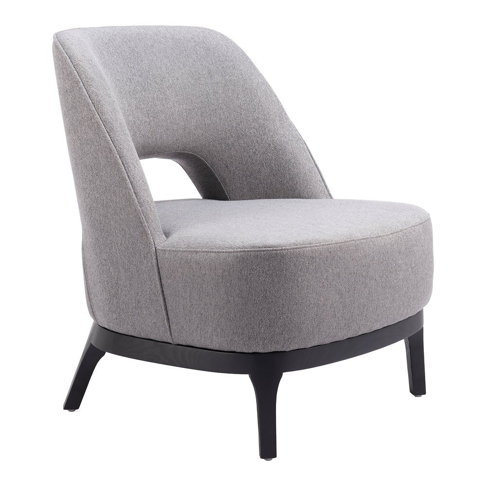 Sillón Ocasional para Sala de Espera - ZUO MISTLEY - Gris - Asiento y Respaldo Tapizados - 110110 - Zuo - NOGAL BEAT - Sillón Ocasional
