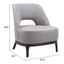 Sillón Ocasional para Sala de Espera - ZUO MISTLEY - Gris - Asiento y Respaldo Tapizados - 110110 - Zuo - NOGAL BEAT - Sillón Ocasional