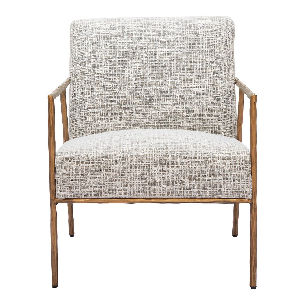 Sillón Ocasional para Sala de Espera - ZUO NORREBRO - Beige Escarcha - Asiento y Respaldo Tapizados en Tejido Texturizado - 110270 - Zuo - NOGAL BEAT - Sillón Ocasional