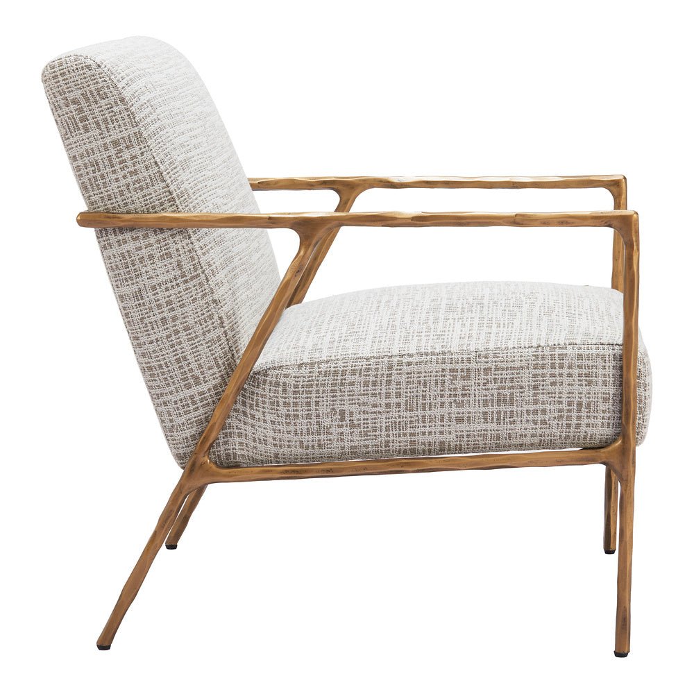 Sillón Ocasional para Sala de Espera - ZUO NORREBRO - Beige Escarcha - Asiento y Respaldo Tapizados en Tejido Texturizado - 110270 - Zuo - NOGAL BEAT - Sillón Ocasional