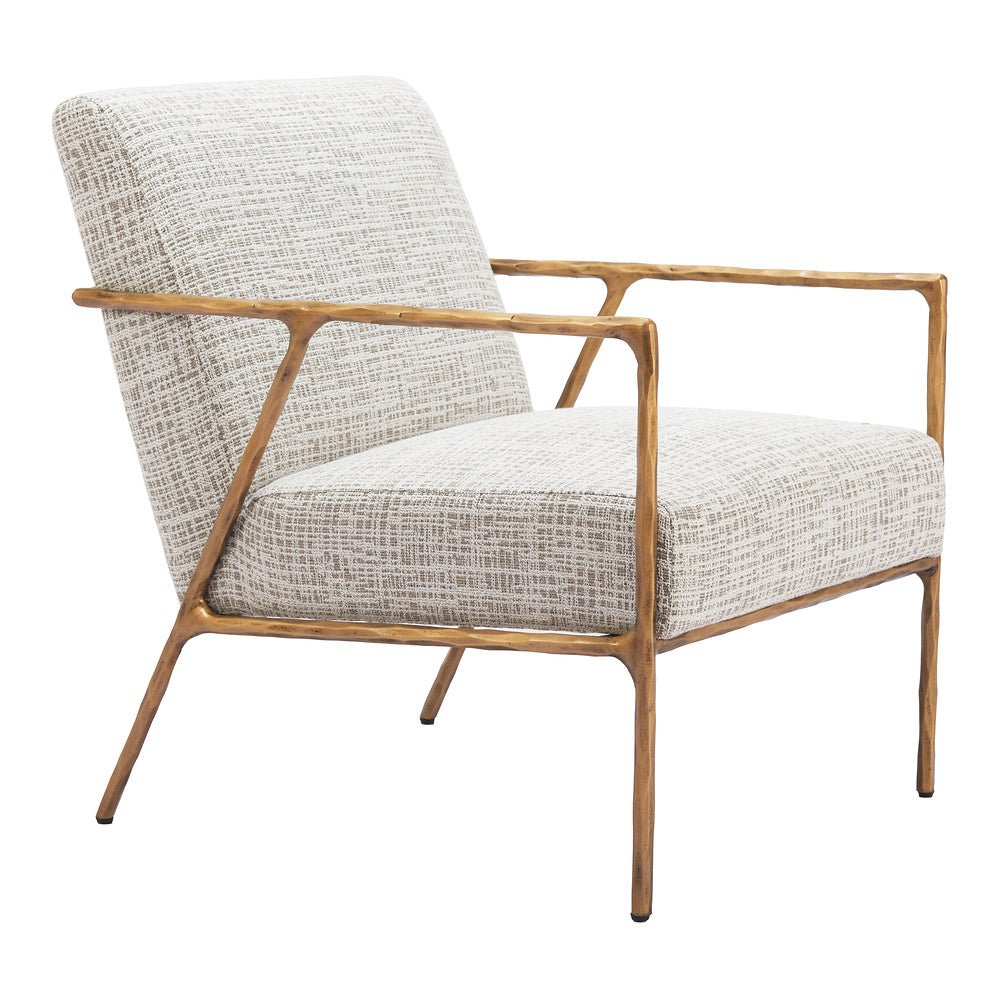 Sillón Ocasional para Sala de Espera - ZUO NORREBRO - Beige Escarcha - Asiento y Respaldo Tapizados en Tejido Texturizado - 110270 - Zuo - NOGAL BEAT - Sillón Ocasional