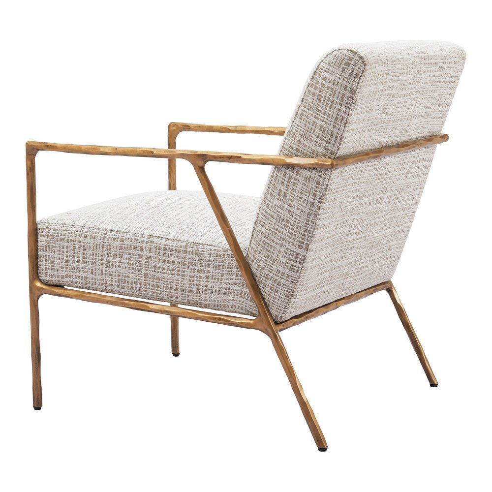 Sillón Ocasional para Sala de Espera - ZUO NORREBRO - Beige Escarcha - Asiento y Respaldo Tapizados en Tejido Texturizado - 110270 - Zuo - NOGAL BEAT - Sillón Ocasional