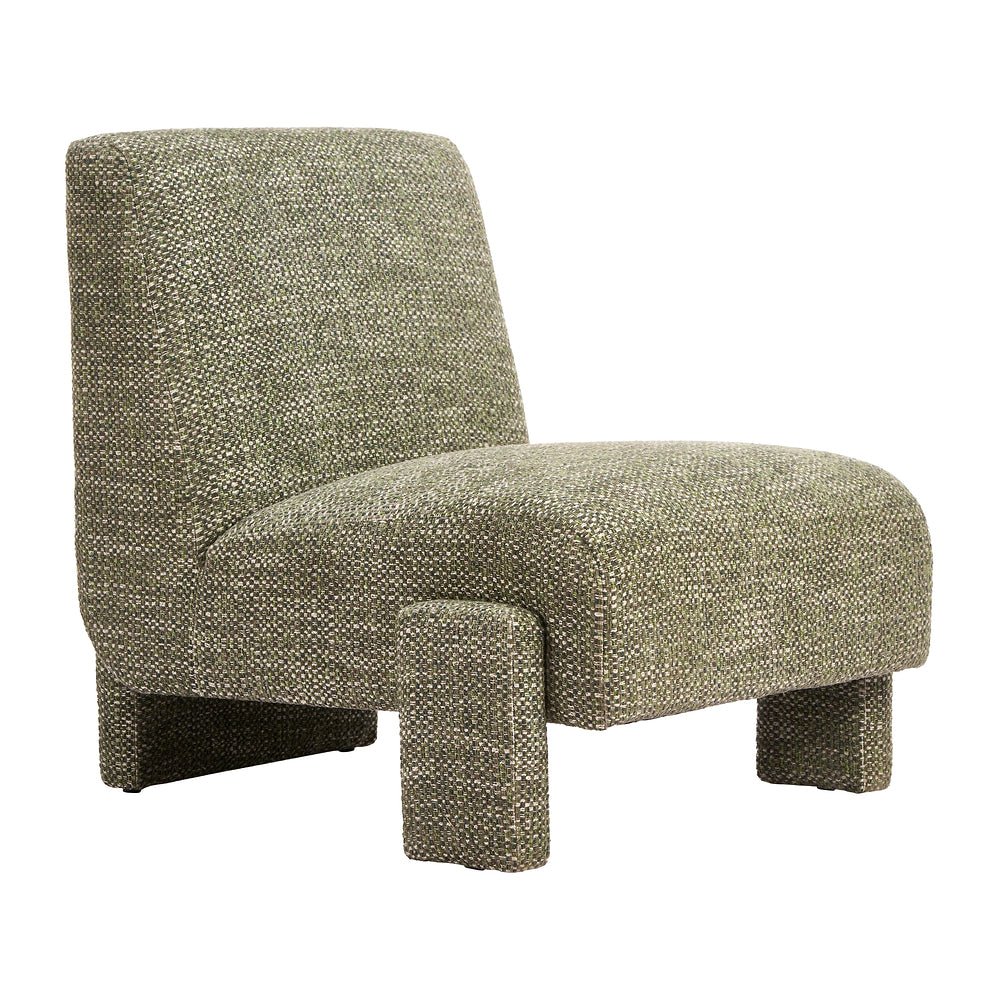 Sillón Ocasional para Sala de Espera - ZUO ORLEEN - Verde a Cuadros - Asiento y Respaldo Tapizados en Tejido Texturizado - 111010 - Zuo - NOGAL BEAT - Sillón Ocasional