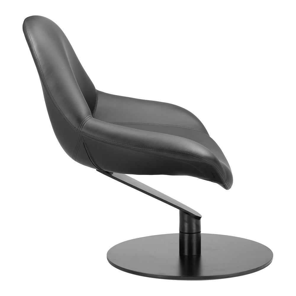 Sillón Ocasional para Sala de Espera - ZUO POOLE - Negro - Asiento y Respaldo Tapizados en Piel Sintética - 110111 - Zuo - NOGAL BEAT - Sillón Ocasional