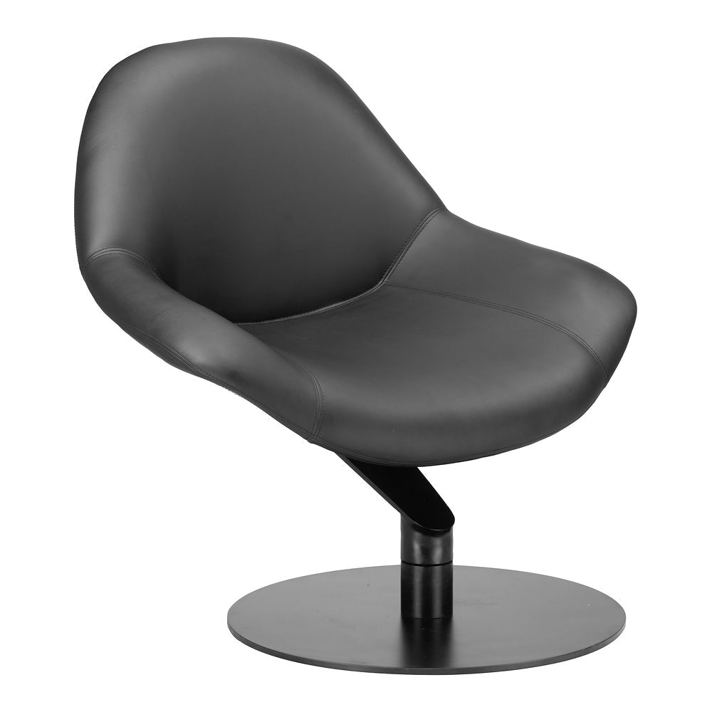 Sillón Ocasional para Sala de Espera - ZUO POOLE - Negro - Asiento y Respaldo Tapizados en Piel Sintética - 110111 - Zuo - NOGAL BEAT - Sillón Ocasional