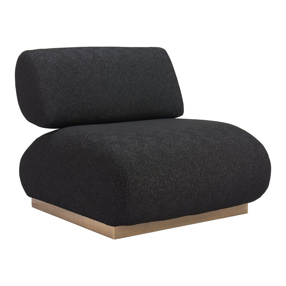 Sillón Ocasional para Salón de Belleza - ZUO BARSA - Negro - Asiento y Respaldo Tapizados en Tejido Texturizado - 109932 - Zuo - NOGAL BEAT - Sillón Ocasional
