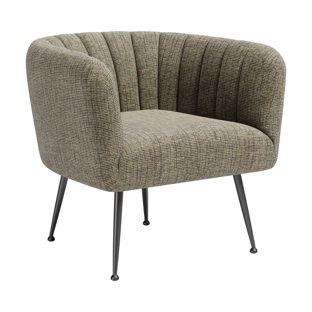 Sillón Ocasional para Salón de Belleza - ZUO DECO - Verde Tweed - Asiento y Respaldo Tapizados - 111088 - Zuo - NOGAL BEAT - Sillón Ocasional