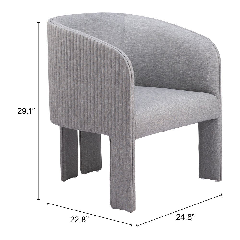Sillón Ocasional para Salón de Belleza - ZUO HULL - Gris Pizarra - Asiento y Respaldo Tapizados en Lino Sintético - 110105 - Zuo - NOGAL BEAT - Sillón Ocasional