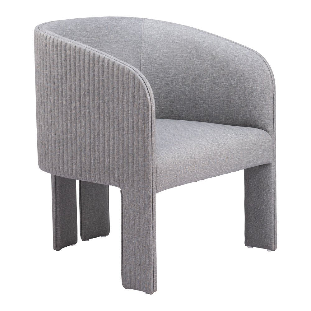 Sillón Ocasional para Salón de Belleza - ZUO HULL - Gris Pizarra - Asiento y Respaldo Tapizados en Lino Sintético - 110105 - Zuo - NOGAL BEAT - Sillón Ocasional