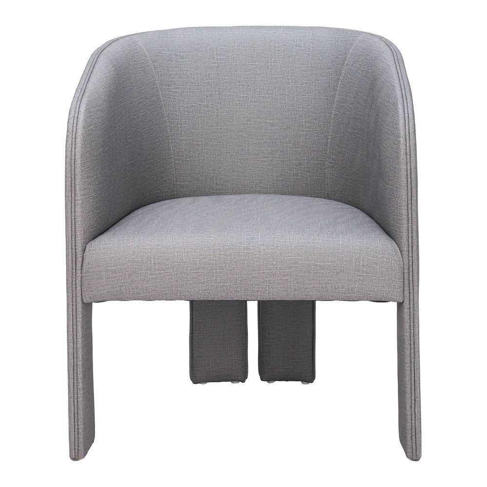 Sillón Ocasional para Salón de Belleza - ZUO HULL - Gris Pizarra - Asiento y Respaldo Tapizados en Lino Sintético - 110105 - Zuo - NOGAL BEAT - Sillón Ocasional