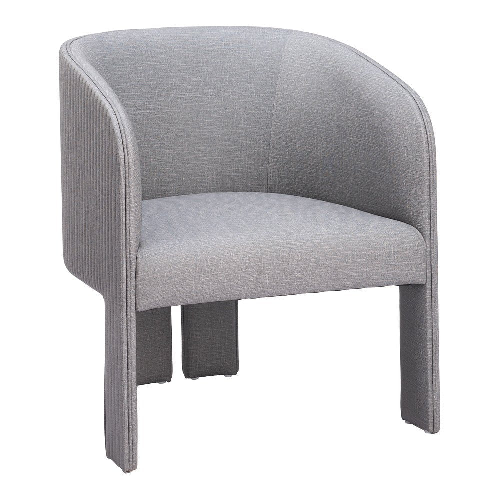Sillón Ocasional para Salón de Belleza - ZUO HULL - Gris Pizarra - Asiento y Respaldo Tapizados en Lino Sintético - 110105 - Zuo - NOGAL BEAT - Sillón Ocasional