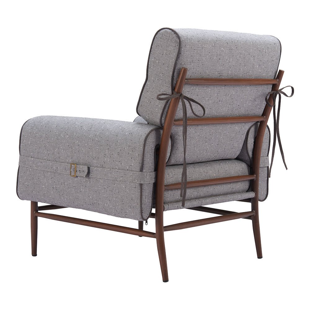 Sillón Ocasional para Salón de Belleza - ZUO KLEM - Gris - Asiento y Respaldo Tapizados en Tejido Texturizado - 110205 - Zuo - NOGAL BEAT - Sillón Ocasional