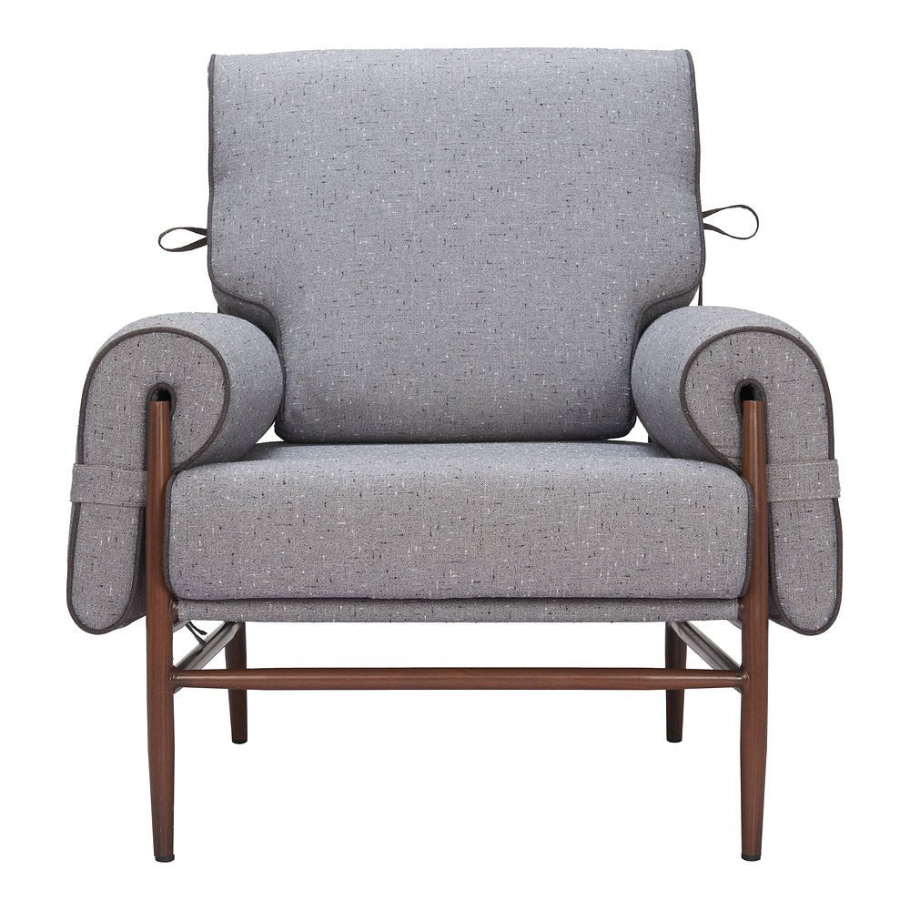Sillón Ocasional para Salón de Belleza - ZUO KLEM - Gris - Asiento y Respaldo Tapizados en Tejido Texturizado - 110205 - Zuo - NOGAL BEAT - Sillón Ocasional