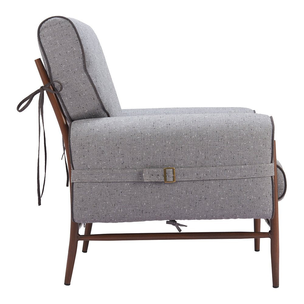 Sillón Ocasional para Salón de Belleza - ZUO KLEM - Gris - Asiento y Respaldo Tapizados en Tejido Texturizado - 110205 - Zuo - NOGAL BEAT - Sillón Ocasional