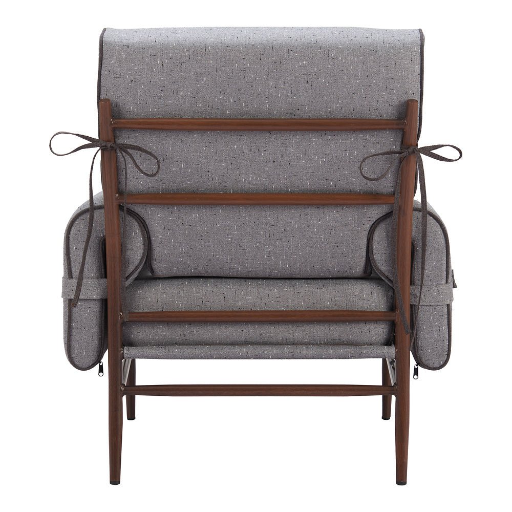 Sillón Ocasional para Salón de Belleza - ZUO KLEM - Gris - Asiento y Respaldo Tapizados en Tejido Texturizado - 110205 - Zuo - NOGAL BEAT - Sillón Ocasional