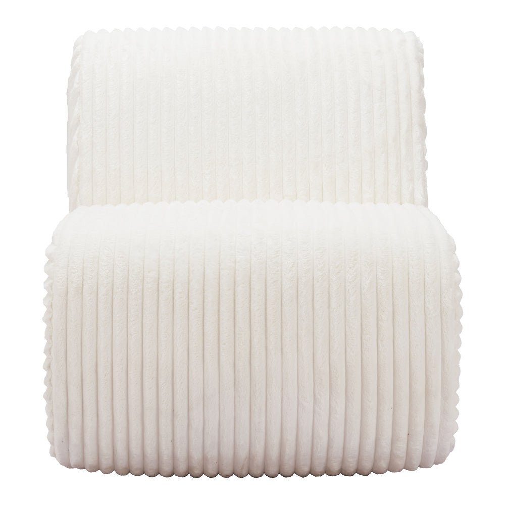Sillón Ocasional para Salón de Belleza - ZUO OPAM - Blanco - Asiento y Respaldo Tapizados en Pana - 110283 - Zuo - NOGAL BEAT - Sillón Ocasional