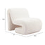 Sillón Ocasional para Salón de Belleza - ZUO OPAM - Blanco - Asiento y Respaldo Tapizados en Pana - 110283 - Zuo - NOGAL BEAT - Sillón Ocasional