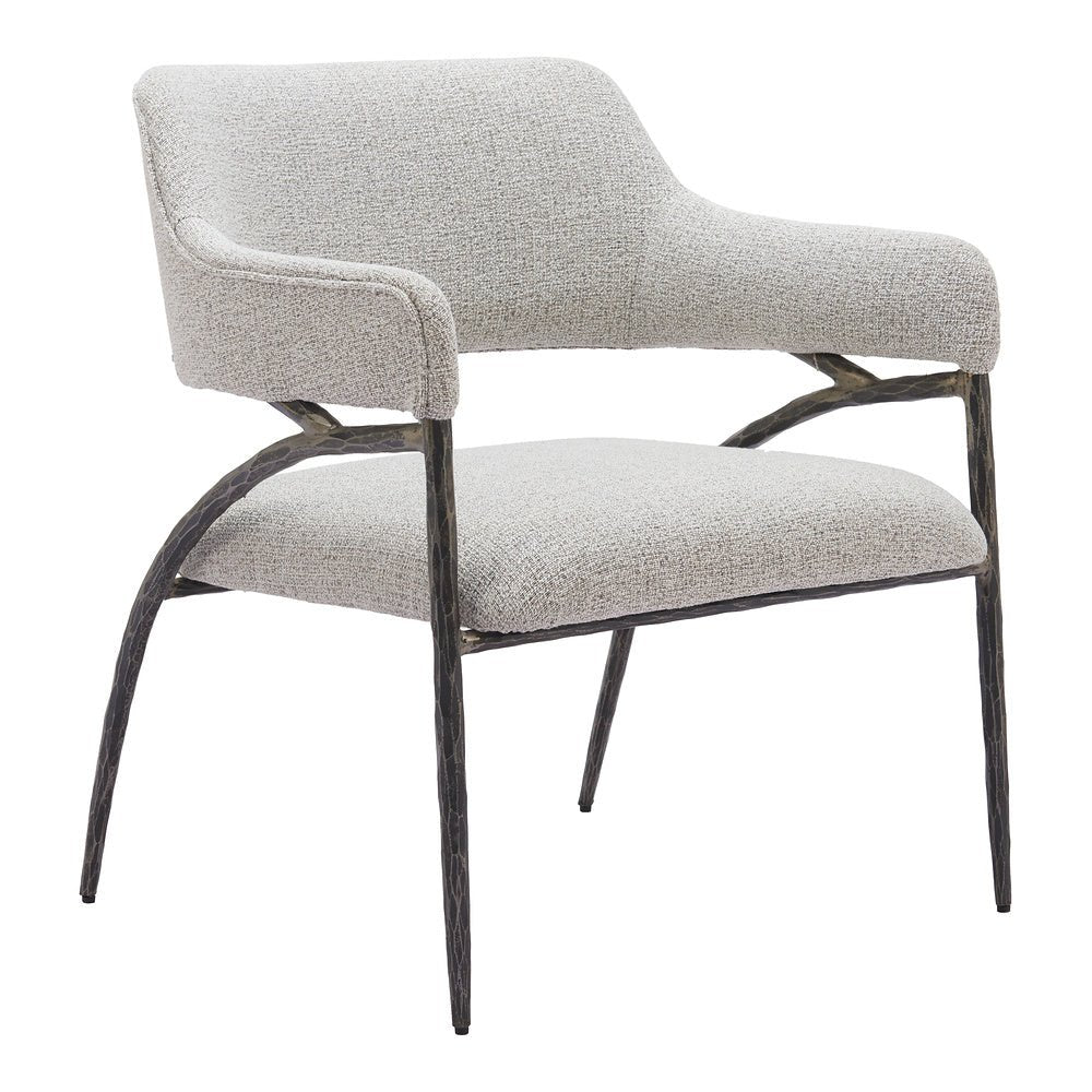 Sillón Ocasional para Salón de Belleza - ZUO VESTERBORO - Gris - Asiento y Respaldo Tapizados en Tejido Texturizado - 110269 - Zuo - NOGAL BEAT - Sillón Ocasional