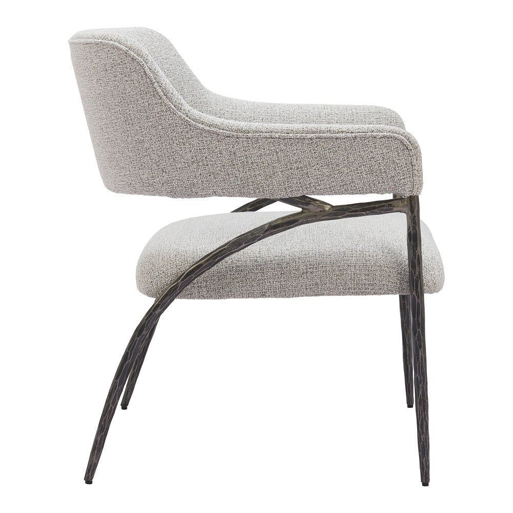 Sillón Ocasional para Salón de Belleza - ZUO VESTERBORO - Gris - Asiento y Respaldo Tapizados en Tejido Texturizado - 110269 - Zuo - NOGAL BEAT - Sillón Ocasional