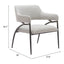 Sillón Ocasional para Salón de Belleza - ZUO VESTERBORO - Gris - Asiento y Respaldo Tapizados en Tejido Texturizado - 110269 - Zuo - NOGAL BEAT - Sillón Ocasional