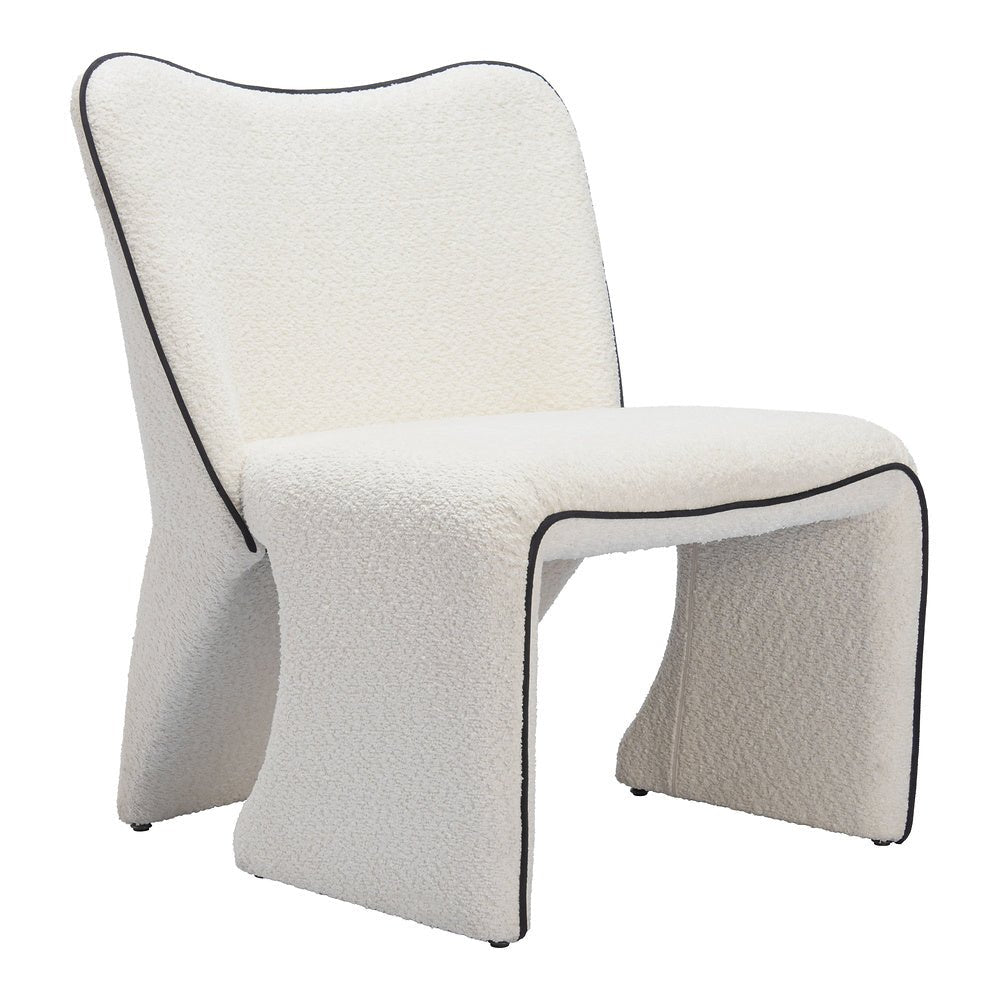 Sillón Ocasional para Spa - ZUO NOVO - Marfil - Asiento y Respaldo Tapizados en Tejido Texturizado - 110201 - Zuo - NOGAL BEAT - Sillón Ocasional