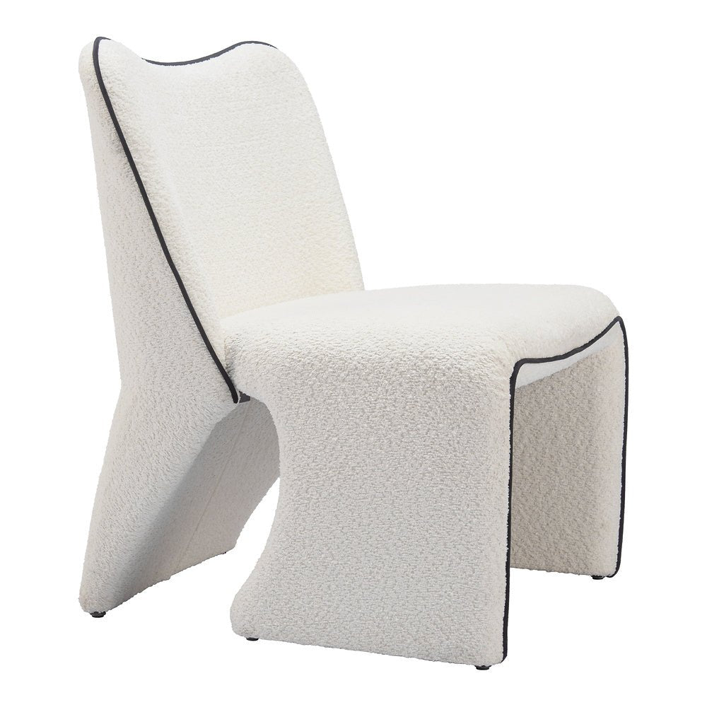 Sillón Ocasional para Spa - ZUO NOVO - Marfil - Asiento y Respaldo Tapizados en Tejido Texturizado - 110201 - Zuo - NOGAL BEAT - Sillón Ocasional