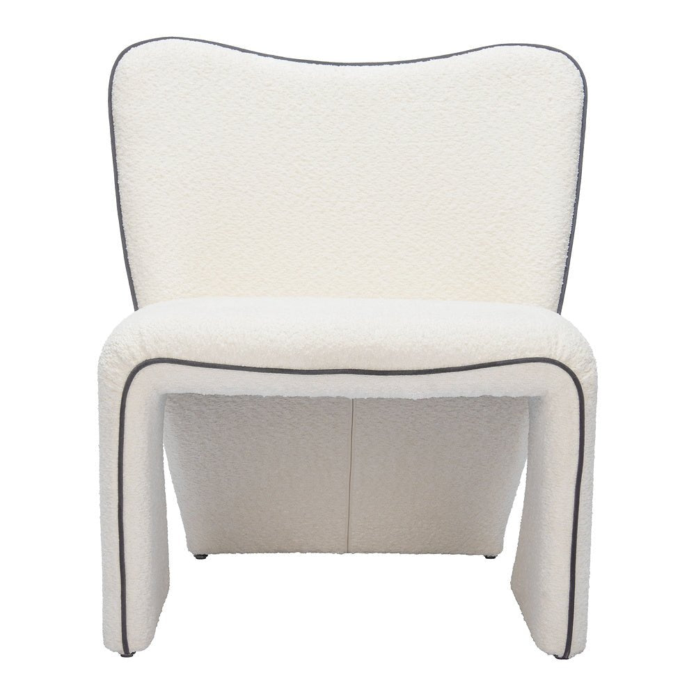 Sillón Ocasional para Spa - ZUO NOVO - Marfil - Asiento y Respaldo Tapizados en Tejido Texturizado - 110201 - Zuo - NOGAL BEAT - Sillón Ocasional