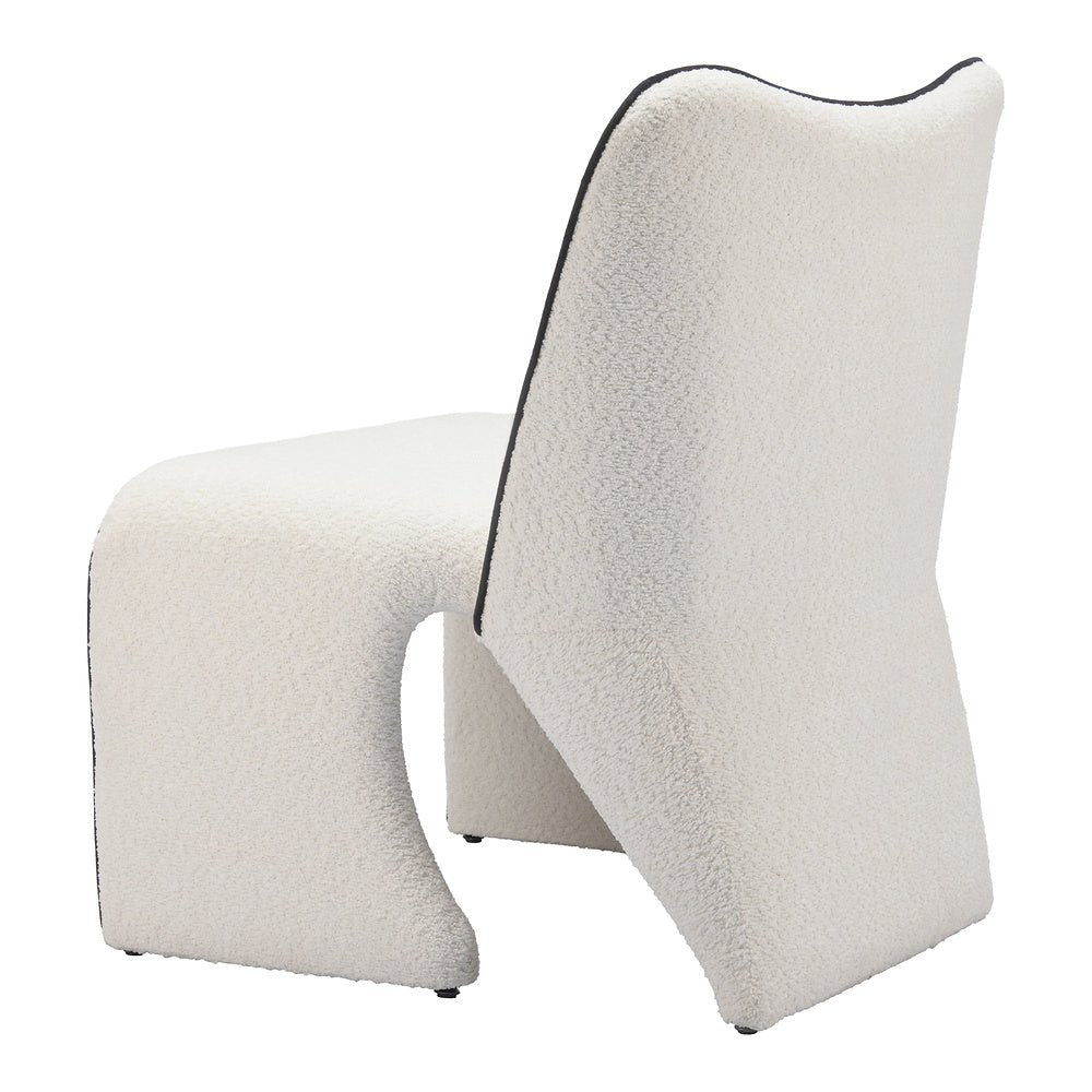 Sillón Ocasional para Spa - ZUO NOVO - Marfil - Asiento y Respaldo Tapizados en Tejido Texturizado - 110201 - Zuo - NOGAL BEAT - Sillón Ocasional