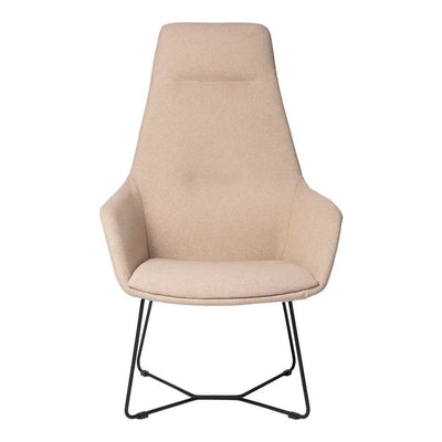 Sillón Ocasional Respaldo Alto - VERSA ALTUS KENT - Estructura Aluminio - Base Trineo Acero Pintado Negro - AL-665S - VERSA - NOGAL BEAT - Sillón Ocasional