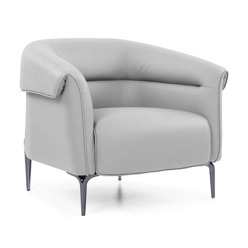 Sillón Offiho Amelia OHM-41001 tapizado suave al tacto con patas de acero pavonado