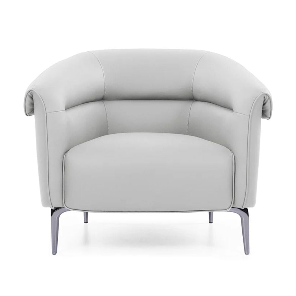 Sillón Offiho Amelia OHM-41001 tapizado suave al tacto con patas de acero pavonado