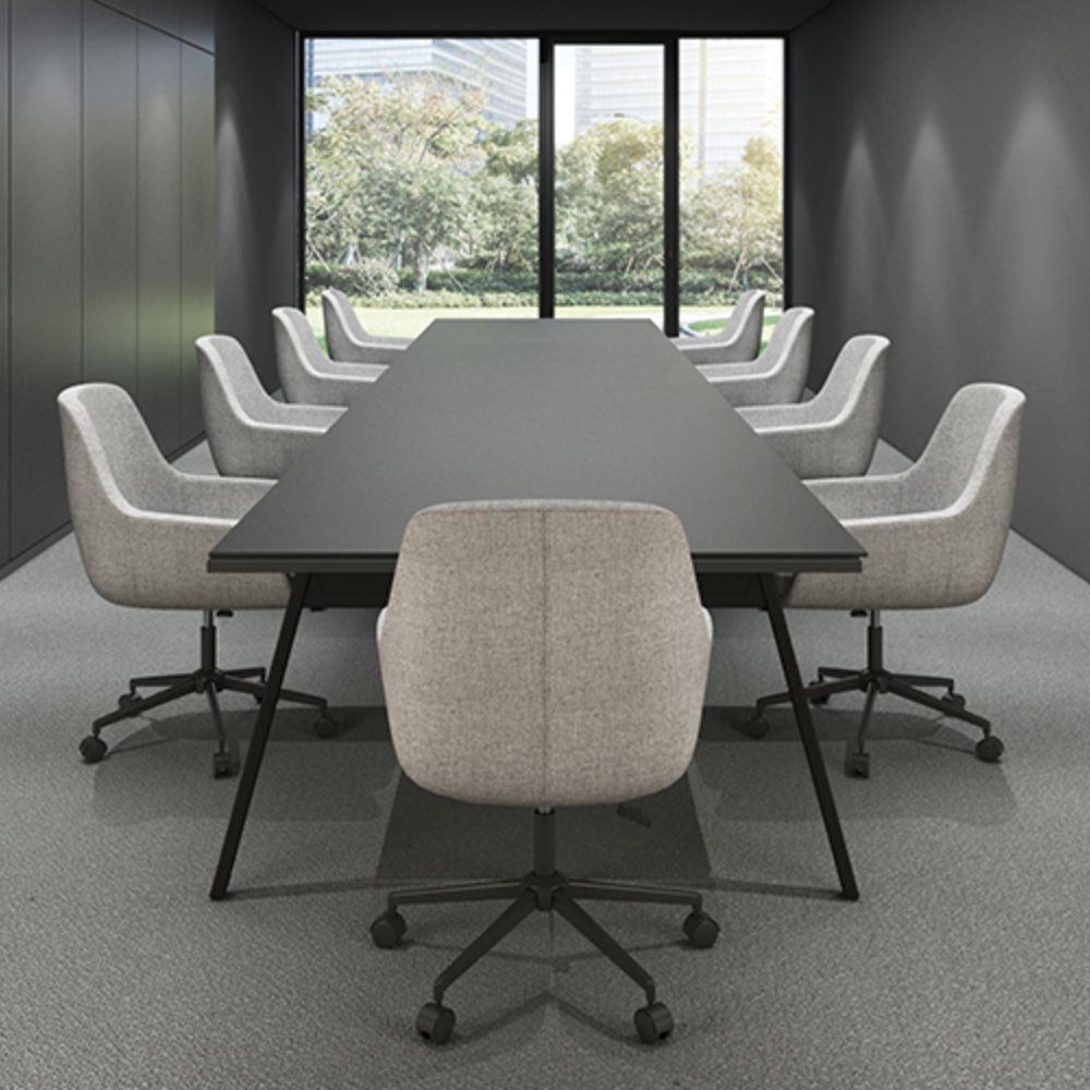 Sillón secretarial Offiho Tripoli OHE-2005 gris tapizado con base estrella giratoria