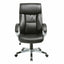 Silla de oficina directiva Ofik Milan negra de respaldo alto en PVC con brazos acolchados y base estrella