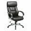 Silla de oficina directiva Ofik Milan negra de respaldo alto en PVC con brazos acolchados y base estrella