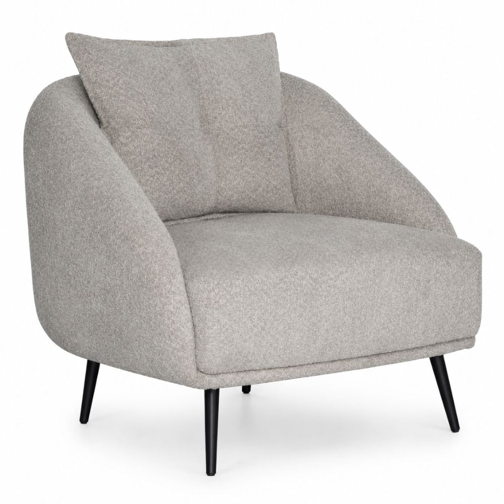 Sillón 1 plaza ALBAR BOGOTA para área de espera, asiento y respaldo tapizados con pata metálica negra.