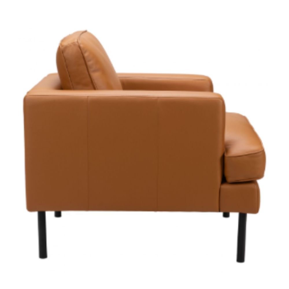 Sillón Zuo Decade 109902 marrón en cuero sintético con base de acero