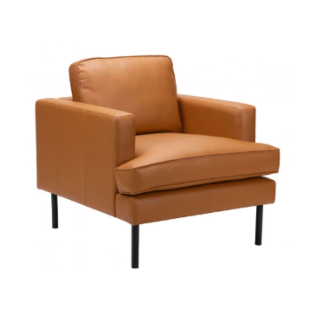 Sillón Zuo Decade 109902 marrón en cuero sintético con base de acero