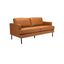 Sillón 2 plazas ZUO DECADE marrón, asiento y respaldo tapizados en cuero sintético sobre base de acero.