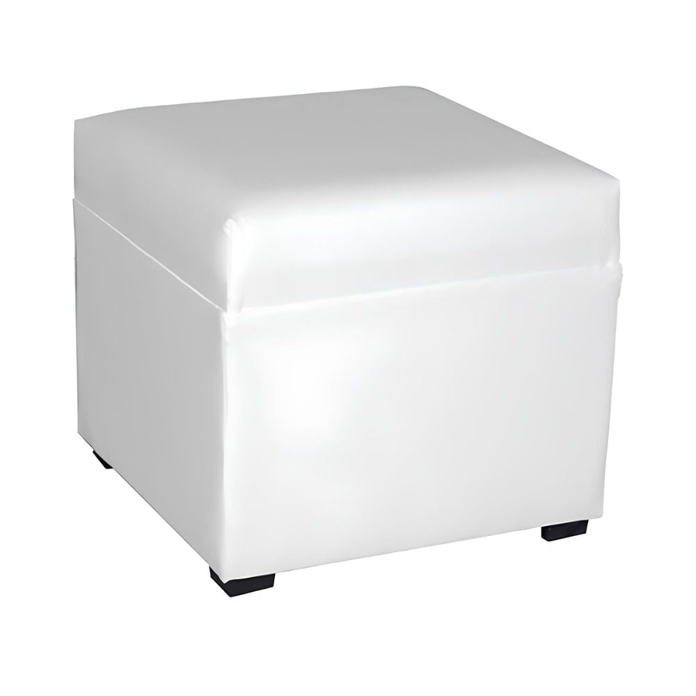 Sillón Albar Lounge blanco tapizado con patas de polietileno para área de espera