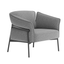 Sillón Offiho Black Isabela tapizado con brazos y respaldo acojinado sobre patas de acero negro